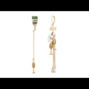 Betsey Johnson champagne holiday dangle earrings